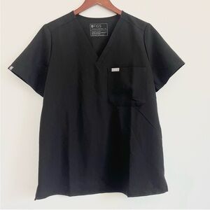 Figs Catarina One Pocket Scrub Top- Black Medium